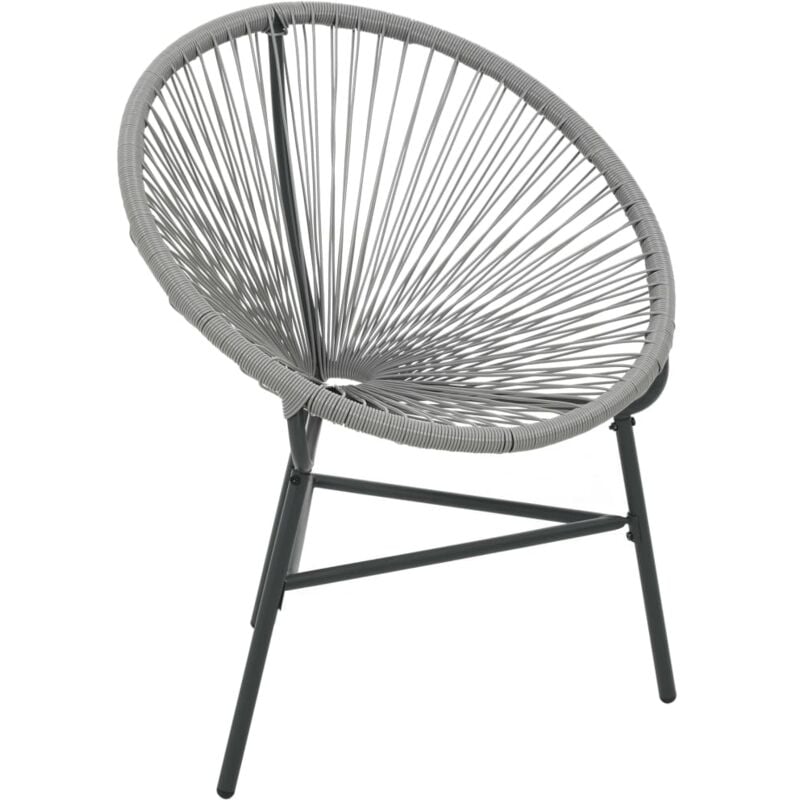 Vidaxl - Garden Moon Chair Poly Rattan Grey