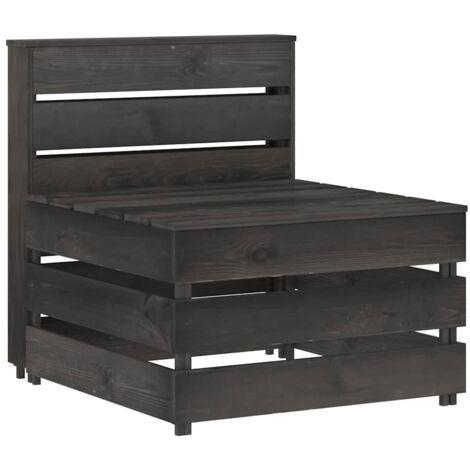 vidaXL Garden Pallet Middle Sofa Grey Impregnated Pinewood