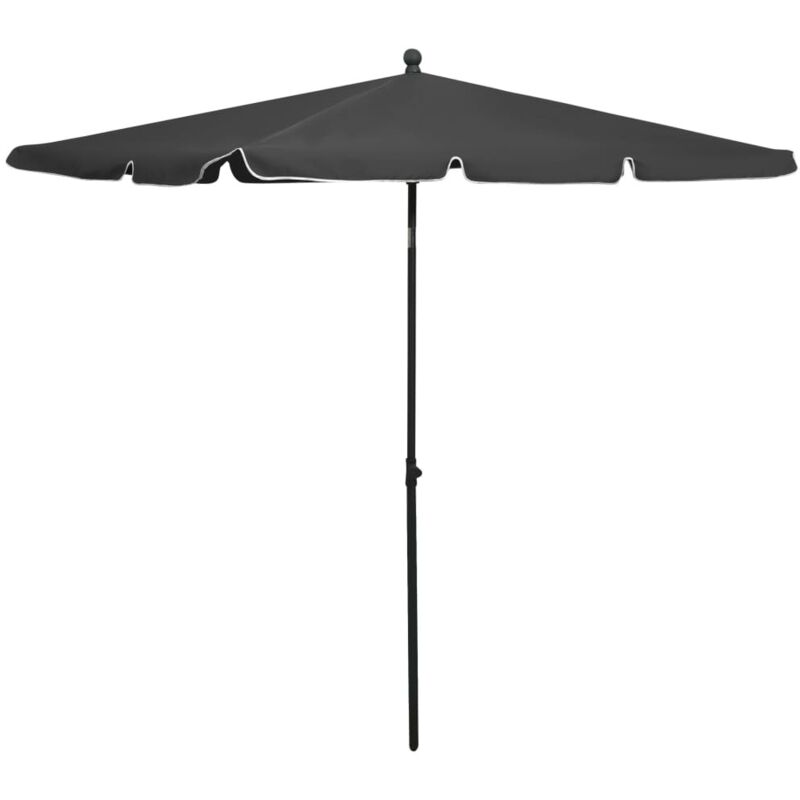 Garden Parasol With Pole 210x140 Cm Anthracite Vidaxl
