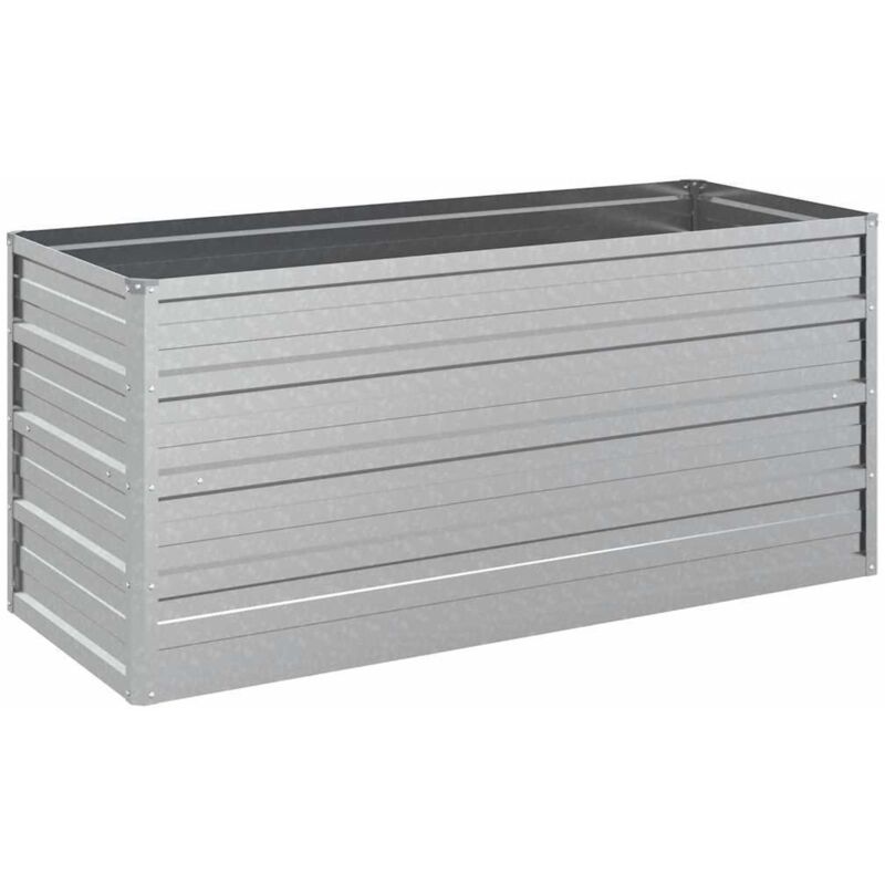 Garden Raised Bed 100x40x45 Cm Galvanized Steel Silver Vidaxl