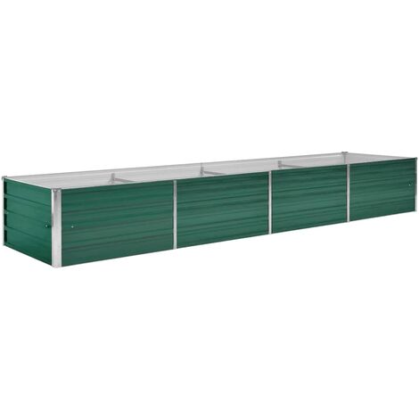 vidaXL Garden Raised Bed Galvanised Steel 320x80x45 cm Green - Green