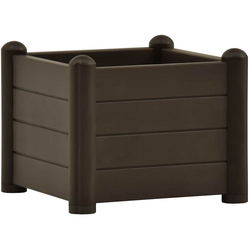 Garden Raised Bed Pp Mocha 43x43x35 Cm Vidaxl