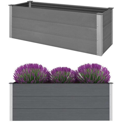 vidaXL Garden Raised Bed WPC 150x50x54 cm Grey - Grey