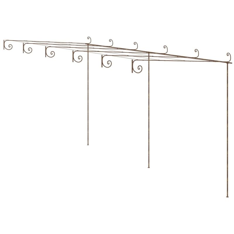 Garden Pergola Antique Brown 6x3x2.5 M Iron Vidaxl