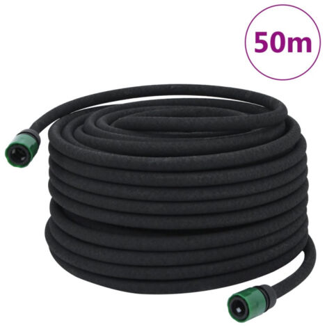 vidaXL Garden Soaker Hose Black 0,6" 50 m Rubber