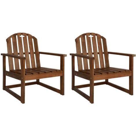 vidaXL Garden Sofa Chairs 2 pcs Solid Acacia Wood - Brown