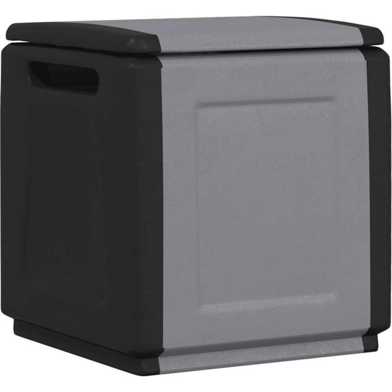 Garden Storage Box 54x53x57 Cm 130 L Dark Grey And Black Vidaxl