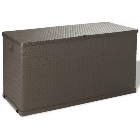 main image of "vidaXL Garden Storage Box 420 L Outdoor Cushion Chest Utility Brown/Anthracite"