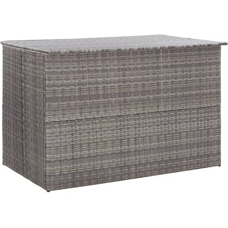 vidaXL Garden Storage Box Grey 150x100x100 cm Poly Rattan - Grey
