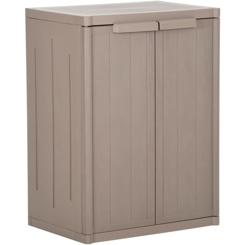Garden Storage Cabinet Brown 65x45x88 cm PP Wood Look vidaXL - Brown