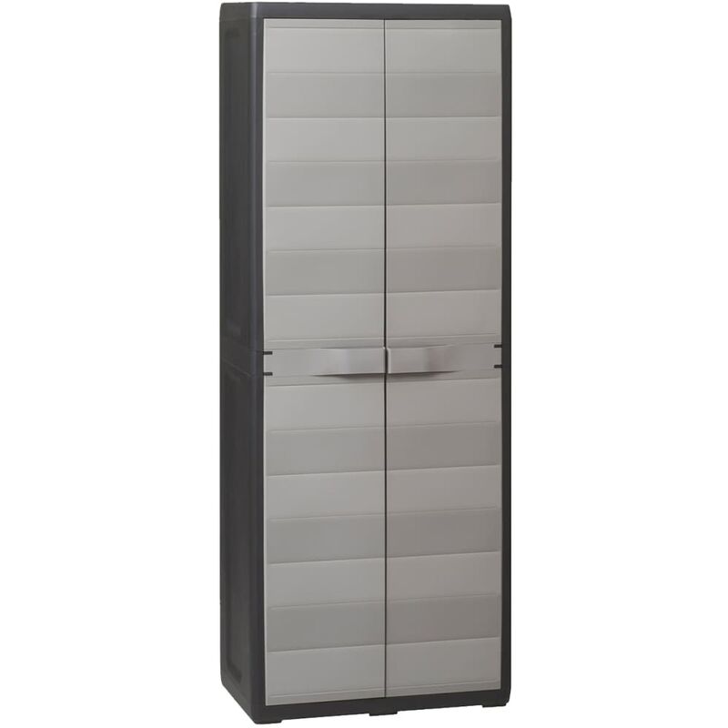 Vidaxl - Garden Storage Cabinet with 3 Shelves Black and Grey Grey
