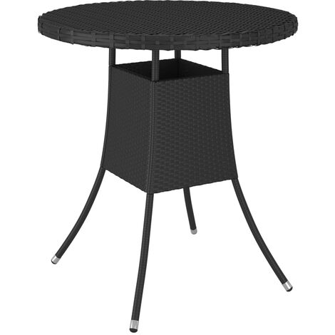 vidaXL Garden Table Black 70x70x73 cm Poly Rattan - Black