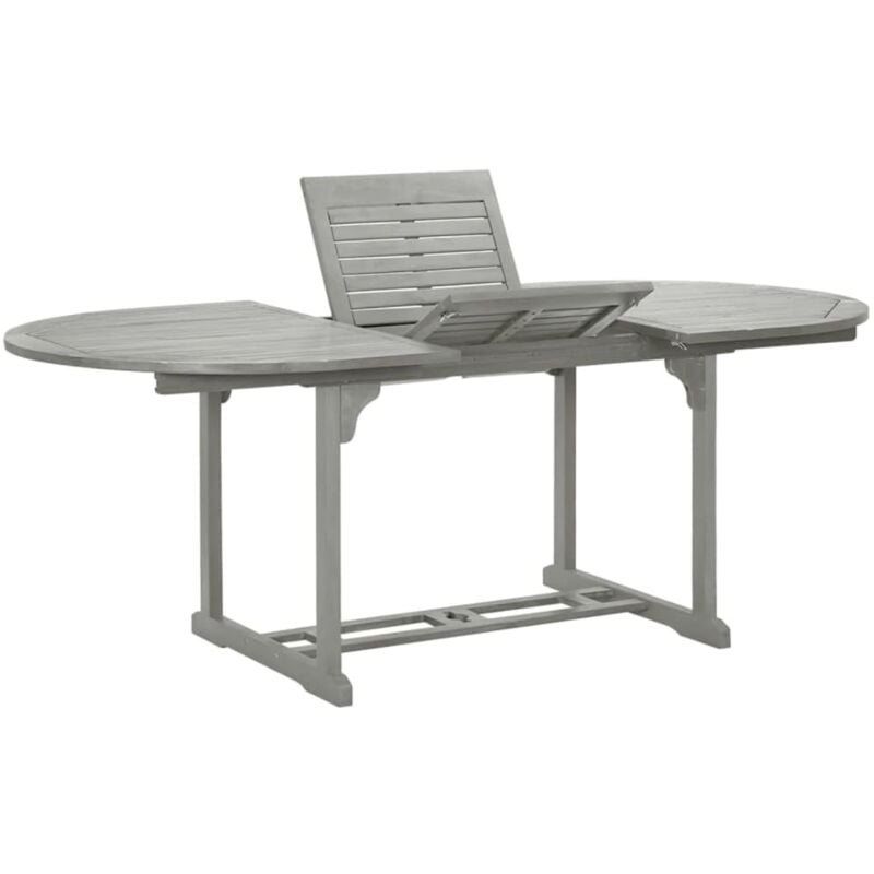 Garden Table Grey 200x100x75 cm Solid Acacia Wood Vidaxl