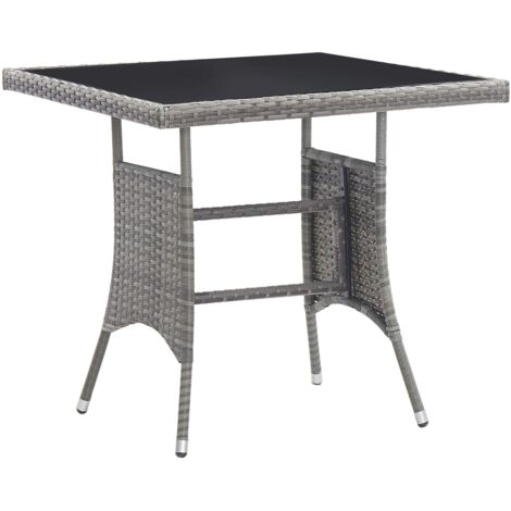 vidaXL Garden Table Grey 80x80x74 cm Poly Rattan
