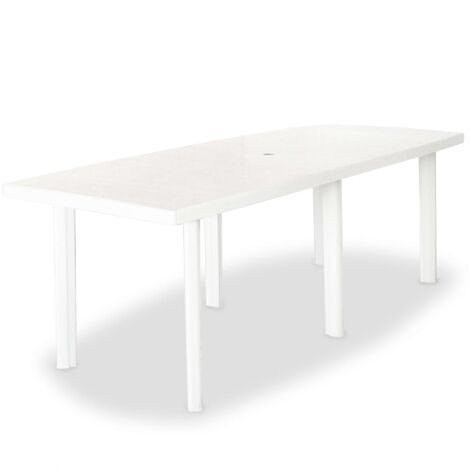 main image of "vidaXL Garden Table White 210x96x72 cm Plastic - White"