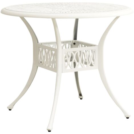 main image of "vidaXL Garden Table White 90x90x74 cm Cast Aluminium - White"