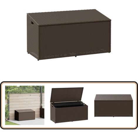 vidaXL Garten-Auflagenbox Braun 110x50x58 cm Poly Rattan