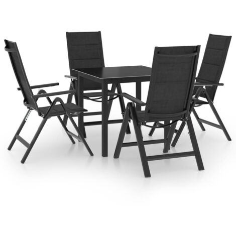 vidaXL Garten-Essgruppe 5-teilig Aluminium Anthrazit