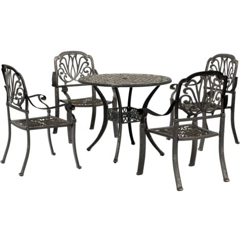 vidaXL Garten Essgruppe 5-teilig Bronze Aluminiumguss