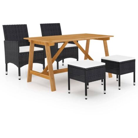vidaXL Garten Essgruppe 5-teilig Schwarz