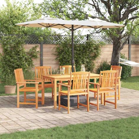 vidaXL Garten Essgruppe 7 pcs Braun Akazie Massivholz