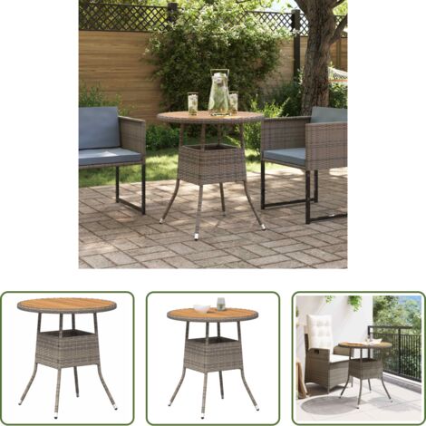 vidaXL Garten Esstisch -  Esstisch für das Dinner Grau und Akazie 70 x 70 x 73 cm