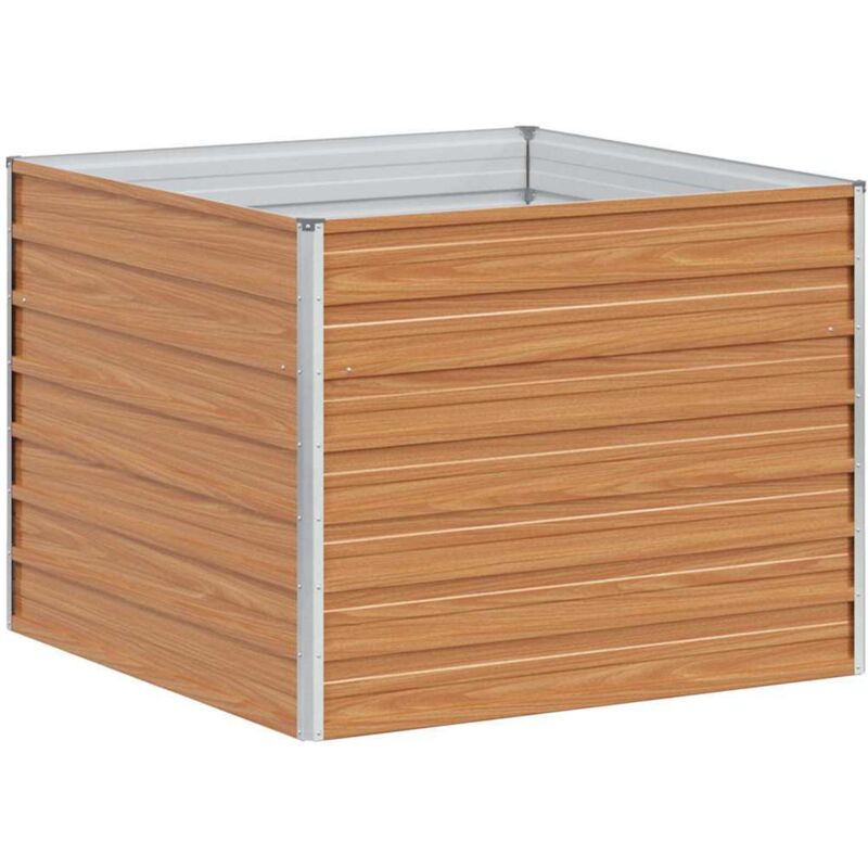 Hochbeet Hellbraun 100 X 100 X 77 Cm Verzinkter Stahl Vidaxl