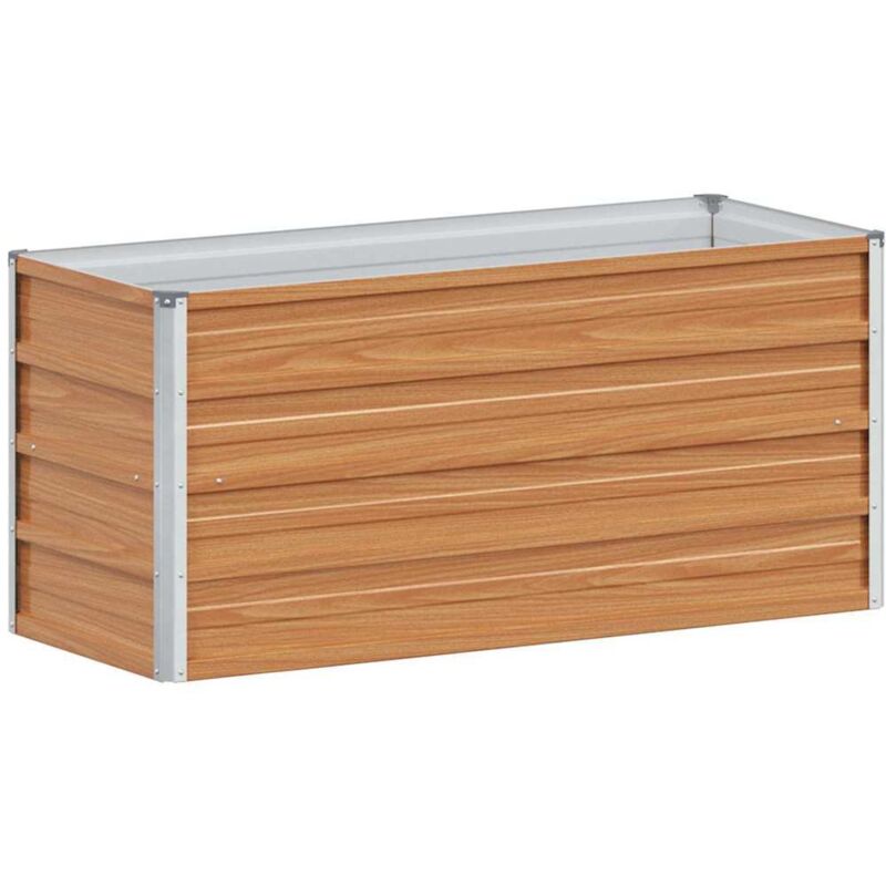 Hochbeet Hellbraun 100 X 40 X 45 Cm Verzinkter Stahl Vidaxl