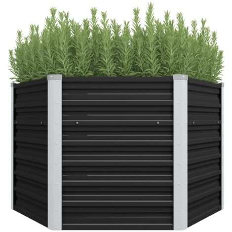 vidaXL Garten-Hochbeet Anthrazit 129 x 129 x 77 cm Verzinkter Stahl