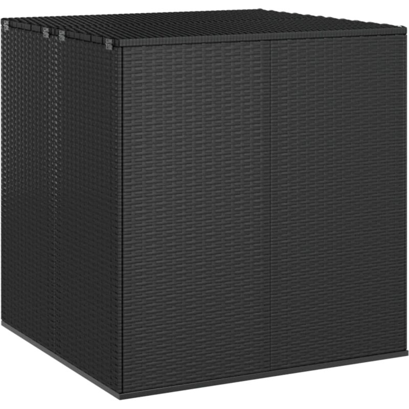 Vidaxl Garten-kissenbox Pe Rattan 100x97, 5x104 Cm Schwarz