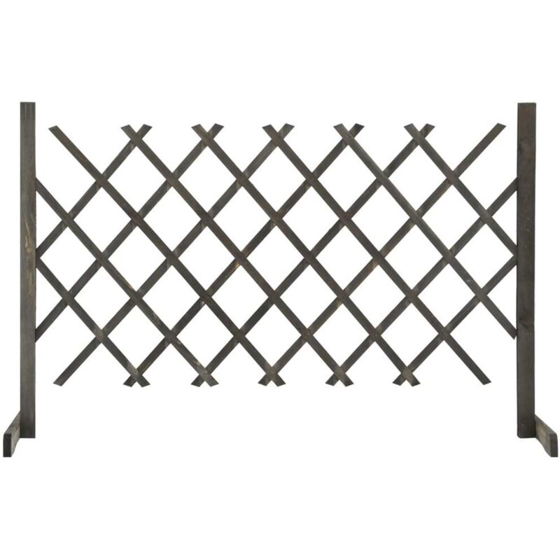 Garten-rankzaun Grau 120x90 Cm Massivholz Tanne Vidaxl