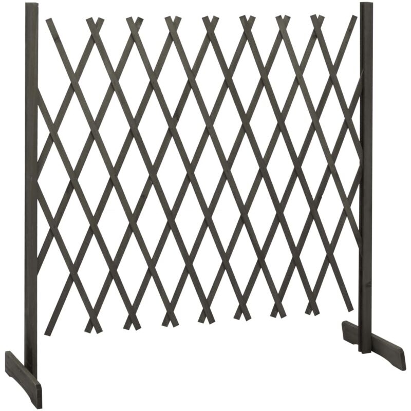Garten-rankzaun Grau 180x100 Cm Massivholz Tanne Vidaxl