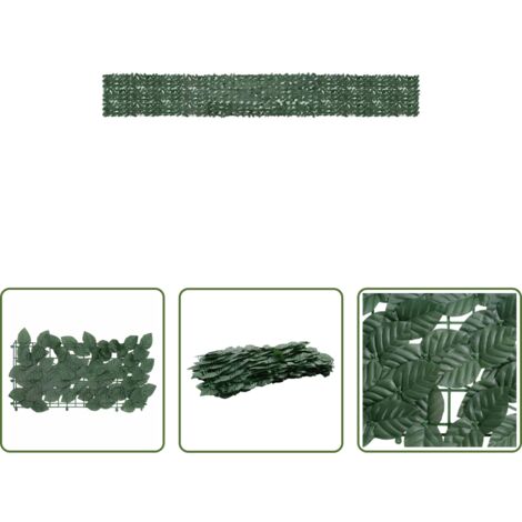 vidaXL Garten-Sichtschutz -  Balkon-Sichtschutz mit Dunkelgrünen Blättern 600x75 cm