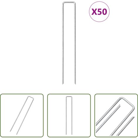 vidaXL Gartenanker -  Bodenanker 50 Stk. U-Form 20x3,5 cm Verzinkter Stahl