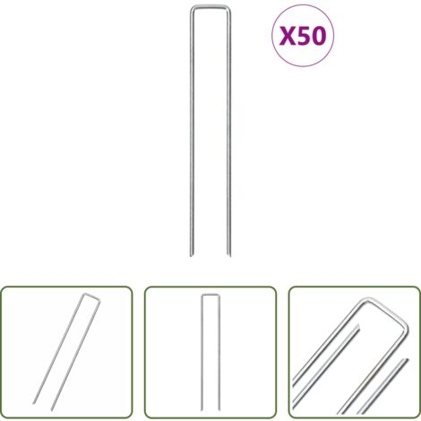 vidaXL Gartenanker -  Bodenanker 50 Stk. U-Form 20x4 cm Verzinkter Stahl