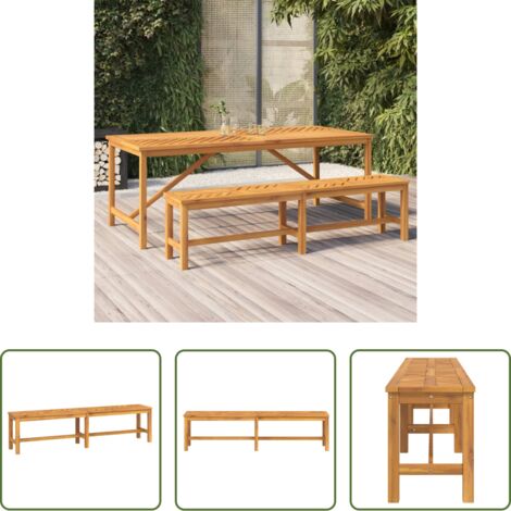 vidaXL Gartenbank Massivholz -  Gartenbank 180 cm Massivholz Akazie
