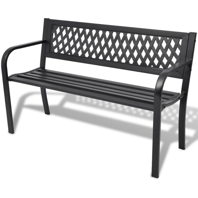 Gartenbank 118 Cm Stahl Schwarz - Vidaxl