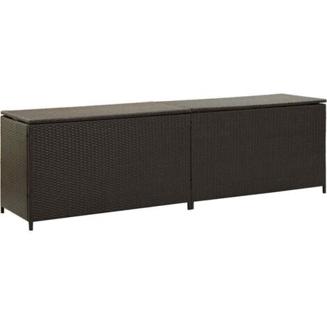 vidaXL Gartenbox Poly Rattan 200x50x60 cm Braun