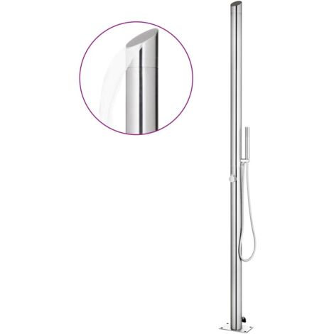 vidaXL Gartendusche 220 cm Edelstahl