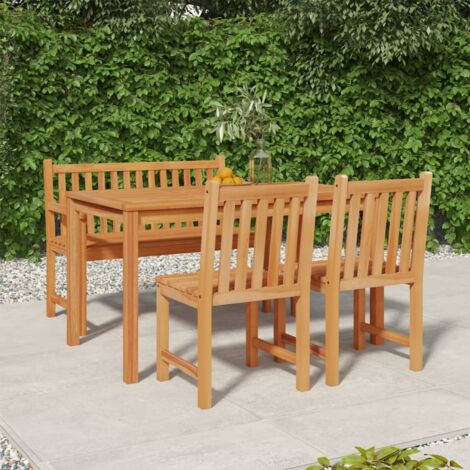 vidaXL Gartenessgruppe 4 pcs Massivholz Teak