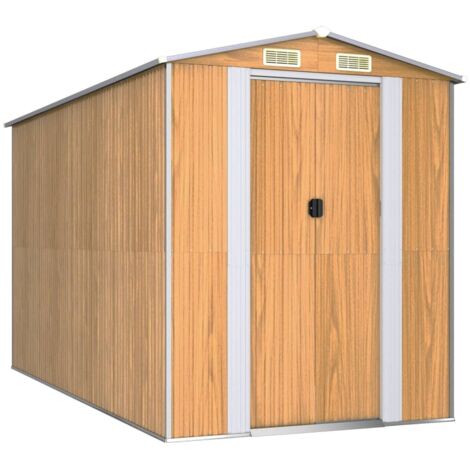 vidaXL Gartenhaus Hellbraun 192x357x223 cm Galvanisierter Stahl