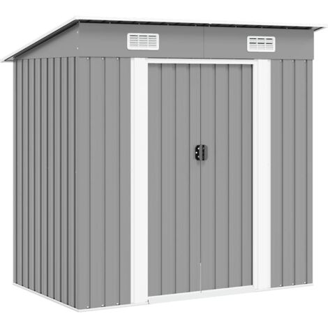 vidaXL Gartenhaus Metall Grau