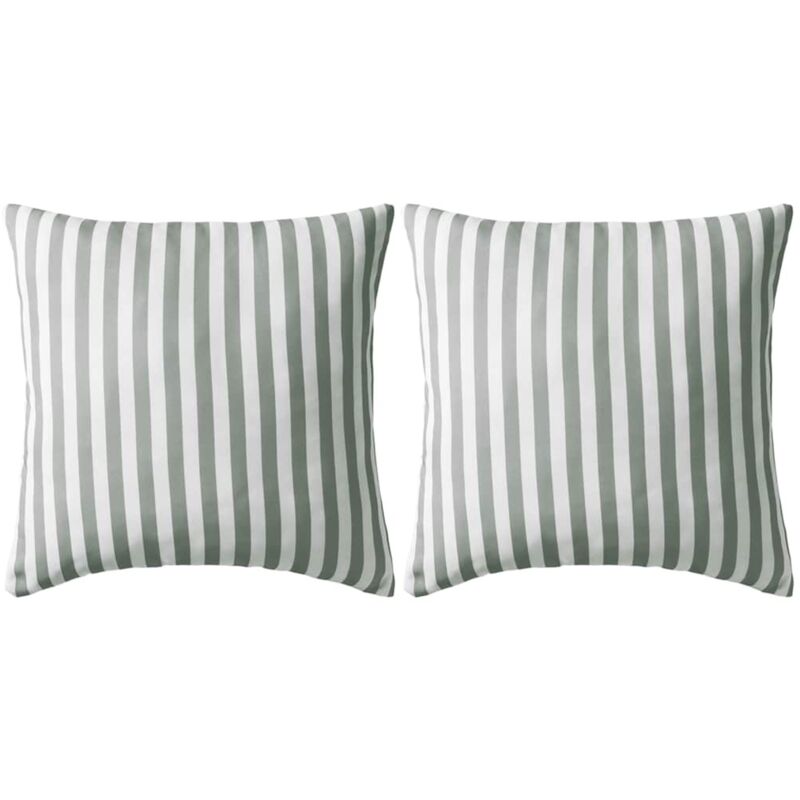Gartenkissen 2 Stk. Streifenmuster 45 X 45 Cm Grau Vidaxl