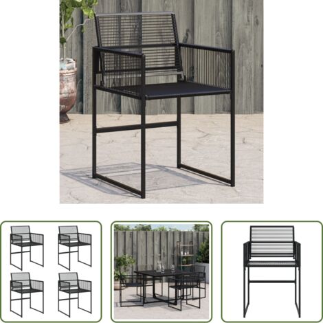 vidaXL Gartenmöbel -  Gartenstühle 4 Stk. Schwarz Poly Rattan