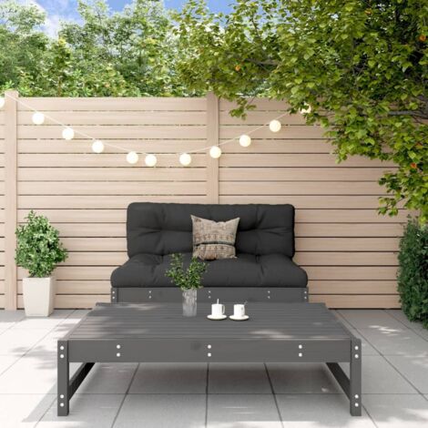 vidaXL Gartenmöbel-Set 2 Teile grau aus massivem Kiefernholz