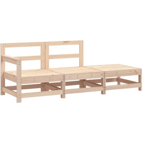 vidaXL Gartenmöbelset 3-teilig aus massivem Kiefernholz