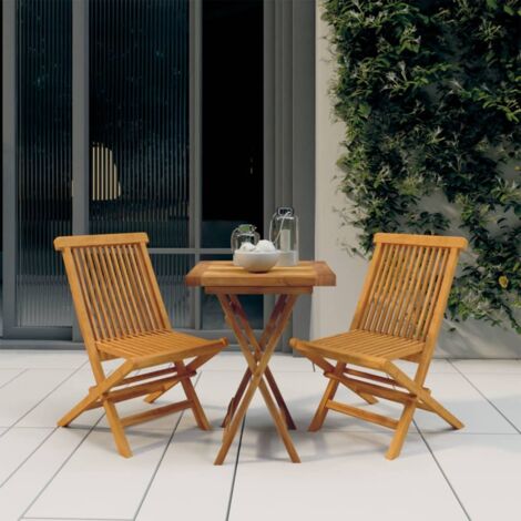 vidaXL Gartenmöbelset 3-teilig Massivholz Teak