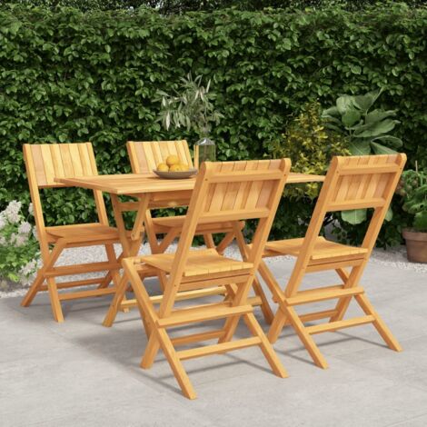 vidaXL Gartenmöbelset 5-teilig Massives Teakholz