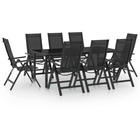 vidaXL Gartenmöbelset 9-teilig Aluminium Anthrazit