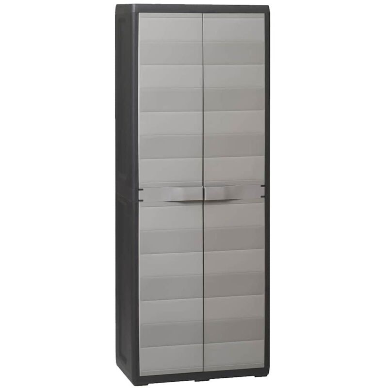 Gartenschrank Mit 3 Böden Schwarz Und Grau Vidaxl